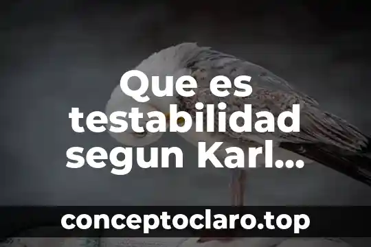 Que es testabilidad segun Karl Popper