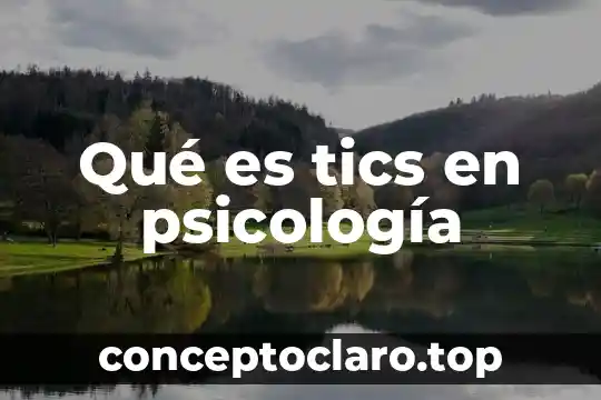 Qué es tics en psicología