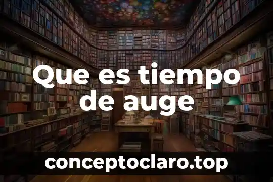 Qué es tiempo o temporalidad 6 Que es tiempo de auge