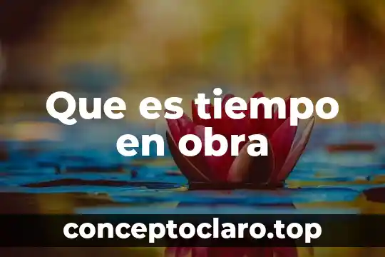 Que es tiempo en obra