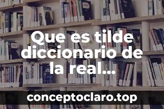 Que es tilde diccionario de la real academia española