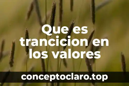 Que es trancicion en los valores