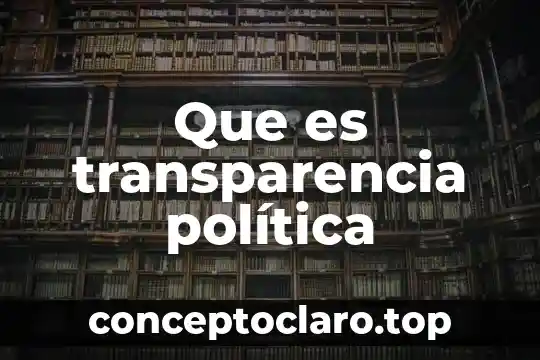 Que es transparencia política