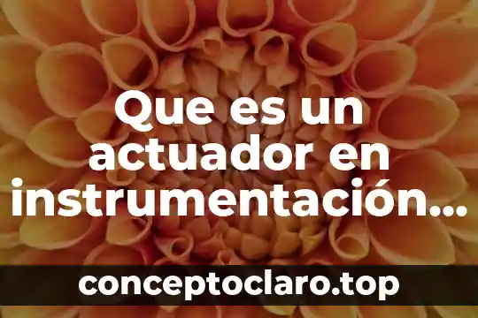 Que es un actuador en instrumentación industrial