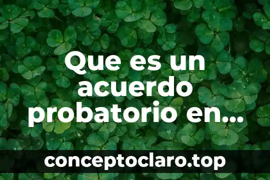 Que es un acuerdo probatorio en materia penal
