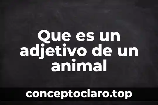 Que es un nombre vulgar animal 6 Que es un adjetivo de un animal