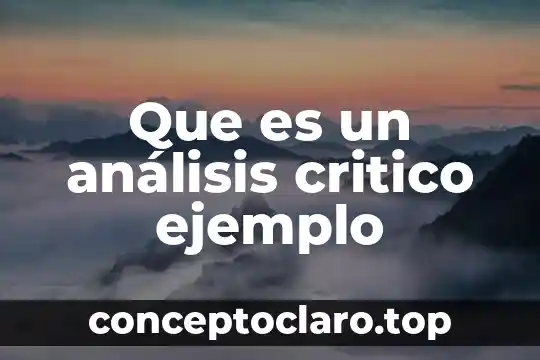 Que es un análisis critico ejemplo