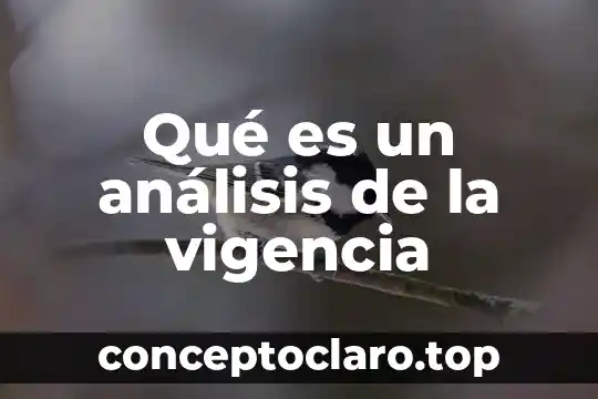 Qué es un análisis de la vigencia