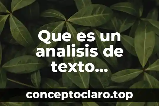 Que es un analisis de texto informativo