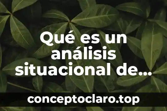 Que es un analisis situacional en salud 6 Qué es un análisis situacional de un proyecto