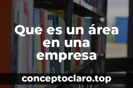 Que es empresa y tipos de empresa 6 Que es un área en una empresa