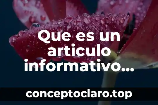 Que es un articulo informativo ejemplo