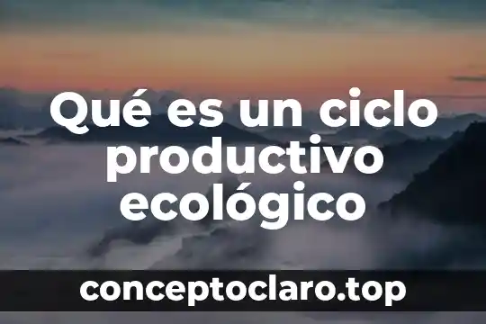 Que es el desrrolo del proceso productivo 3 Qué es un ciclo productivo ecológico
