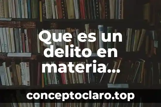 Que es un delito en materia aduanera
