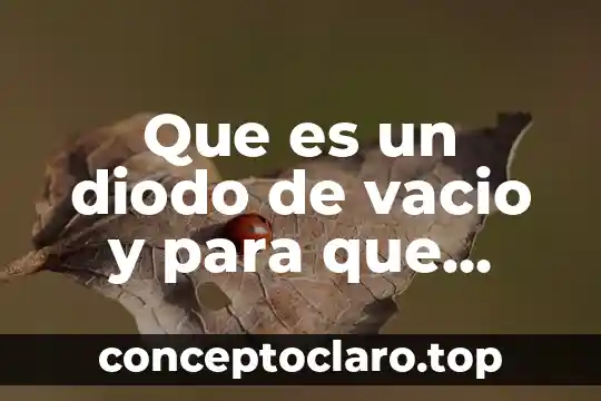 Que es un diodo de vacio y para que sirve