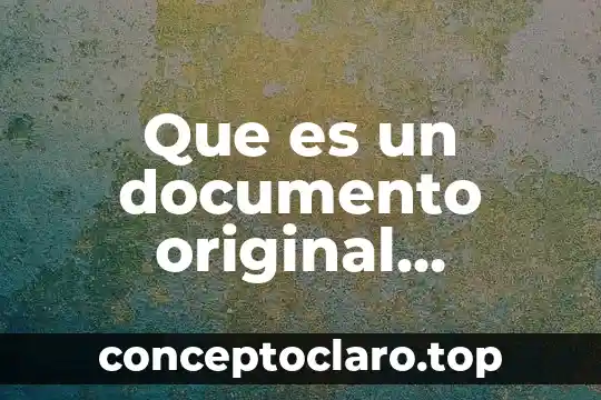 Que es un documento original definición