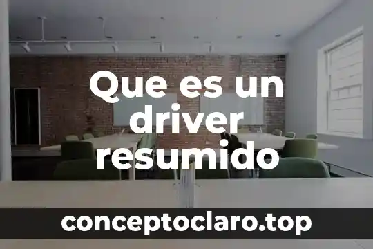 Que es un driver resumido
