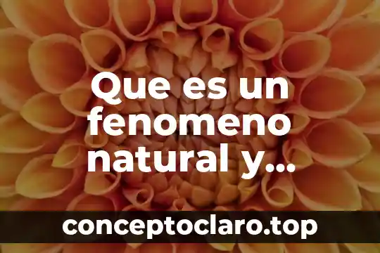 Que es un fenomeno natural y proceso social