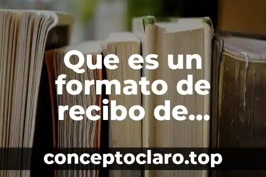 Que es un formato de recibo de dinero