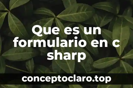 Qué es c antes de un nombre 8 Que es un formulario en c sharp