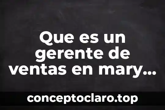Que es un gerente de ventas en mary kay