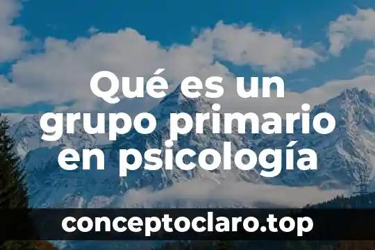 Que es el narcicismo primario 5 Qué es un grupo primario en psicología