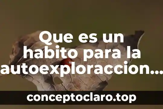 Que es un habito para la autoexploraccion en los estudiantes