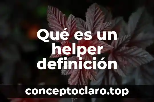 Qué es un helper definición