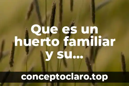 Qué es un huerto y para que sirve 8 Que es un huerto familiar y su importancia