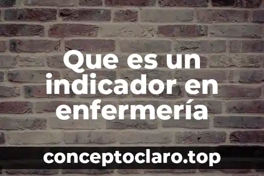 Que es un indicador en enfermería
