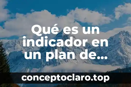 Qué es un indicador en un plan de acción