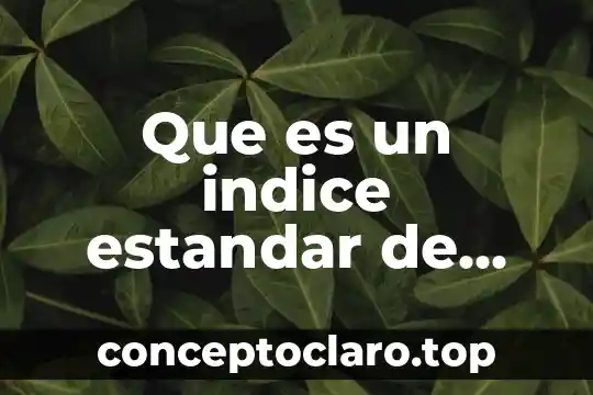 Que es un indice estandar de contaminacion