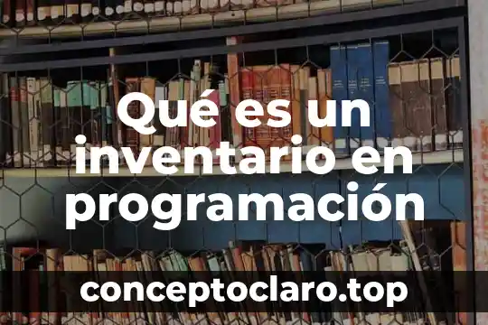 Qué es un inventario en programación
