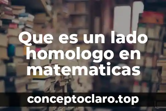Que es un lado homologo en matematicas