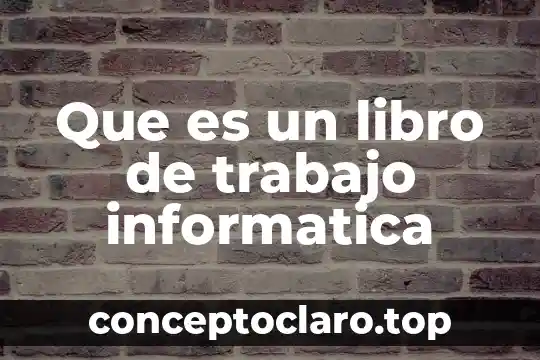 Que es un libro de trabajo informatica