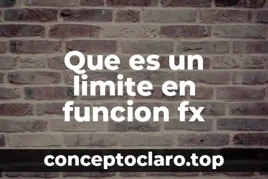Que es un limite en funcion fx