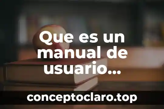 Que es un manual de usuario programacion