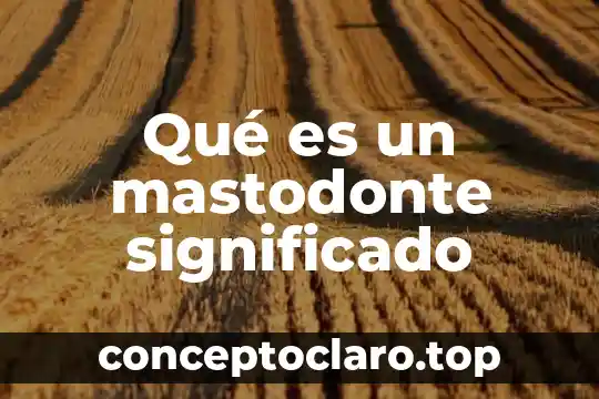 Que es una depresion tropical significado 4 Qué es un mastodonte significado
