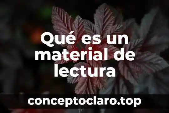 Qué es un material de lectura