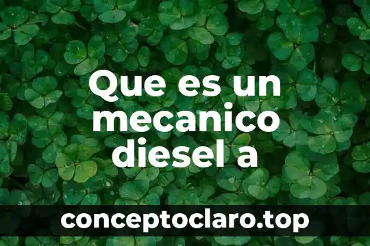 Que es un mecanico diesel a
