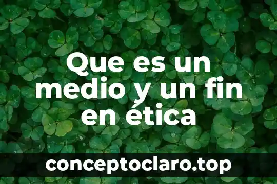 Que es un medio y un fin en ética