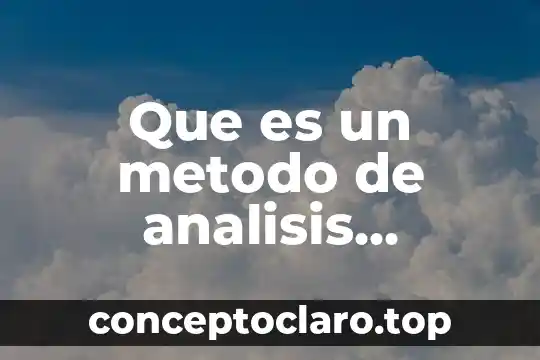 Que es un metodo de analisis estadistico