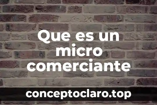 Que es un micro comerciante
