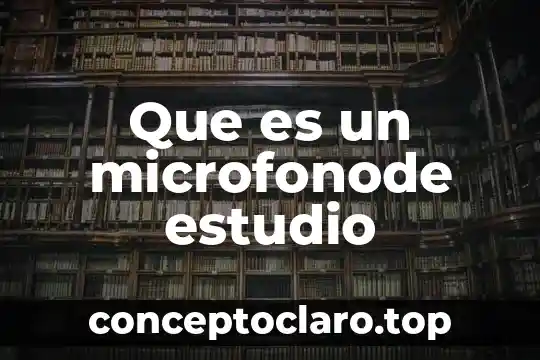 Define que es un estudio de mercado 5 Que es un microfonode estudio