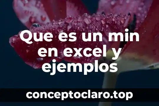 Que es un min en excel y ejemplos