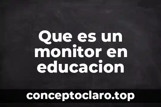 Que es un monitor en educacion