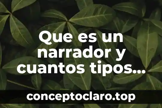 Que es un narrador y cuantos tipos de narrador existen