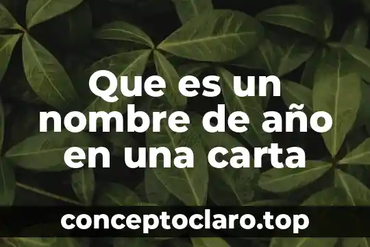 Que es una carta convencional 5 Que es un nombre de año en una carta