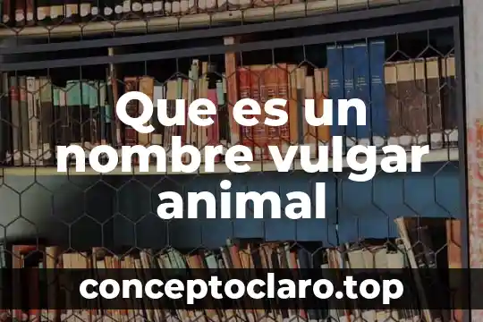 Que es un adjetivo de un animal 5 Que es un nombre vulgar animal
