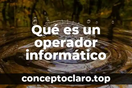 Qué es un operador informático